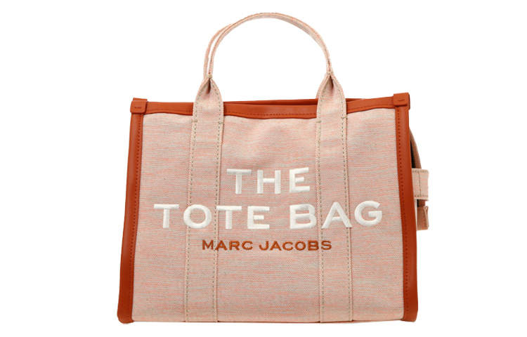 MARC JACOBS MARC JACOBS Letter Print Leather With Fabric Handbag Regular Women's