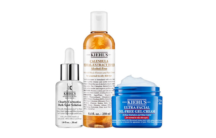 Kiehl's Celebrity Skincare Set Calendula Toner, Brightening Dark Spot Lightening Serums Jelly Cream Combination