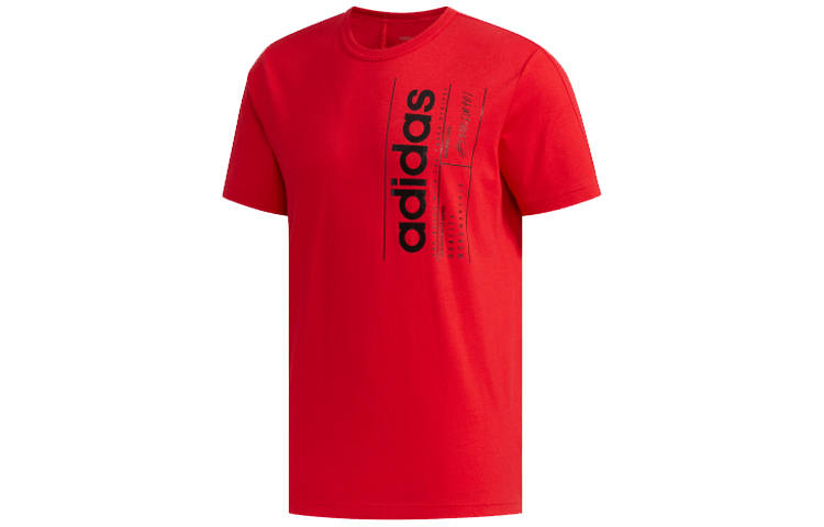 Adidas Adidas T Shirts Men's Light Scarlet Crew Neck Moderate Straight Fit