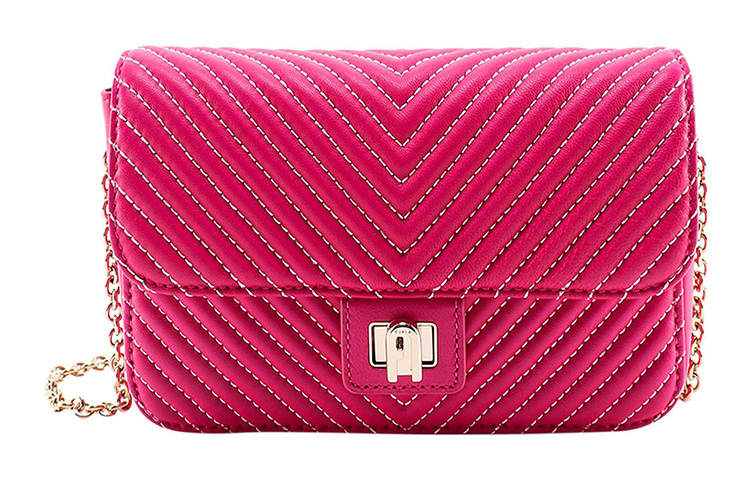 Furla Pop Star Leather Shoulder Bag Mini Women's Pink
