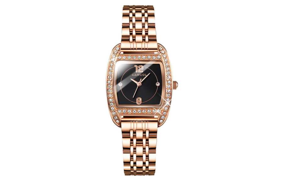 KANGOL Quartz Movement Metal Strap Watch Women's Watch Black Dial KANGOL K603