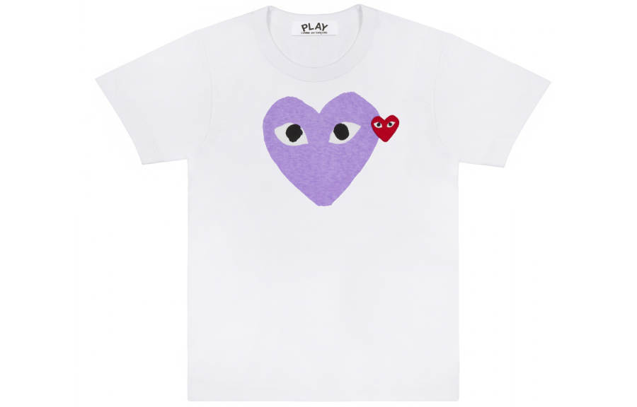 CDG Play T Shirts Men's Crew Neck Moderate Straight Fit