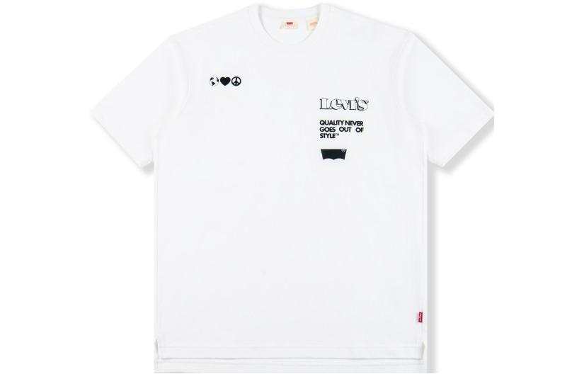Levis T Shirts Men's White Crew Neck Moderate Straight Fit