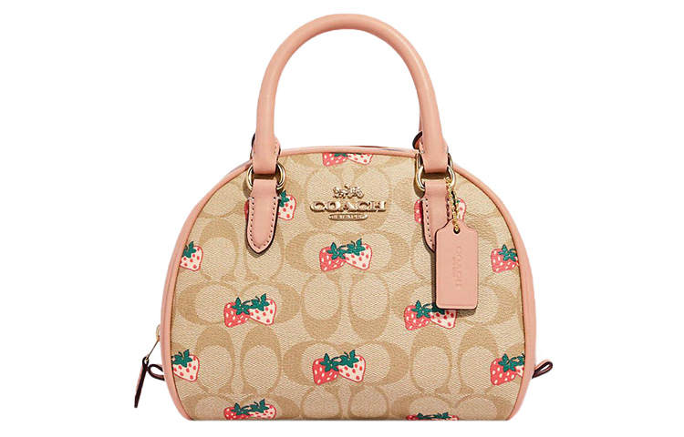 COACH Sydney Coated Canvas With Smooth Leather Half Circle Bag, Shoulder Bag, Crossbody Bag, Handbag Small Women's