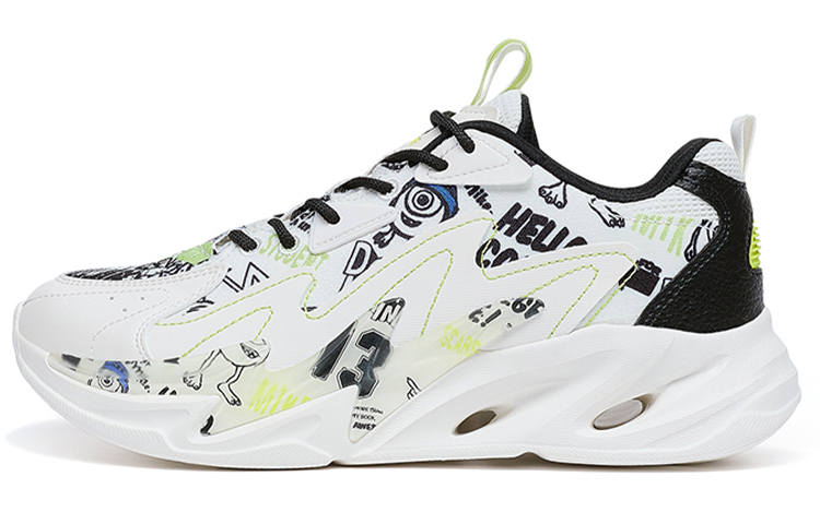 XTEP XTEP Lightning Chunky Sneakers Men's Low Top Canvas White/Black