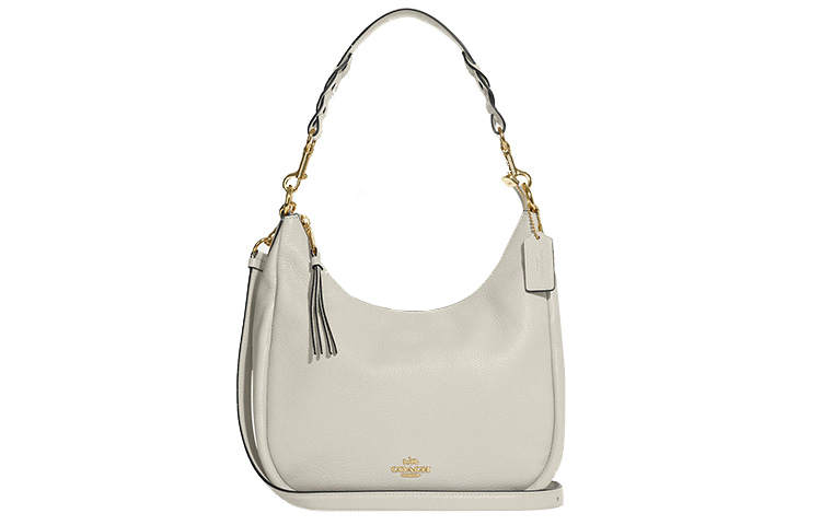 COACH Jules Pebbled Leather Shoulder Bag, Handbag, Shoulder Bag, Crossbody Bag Large Women's White