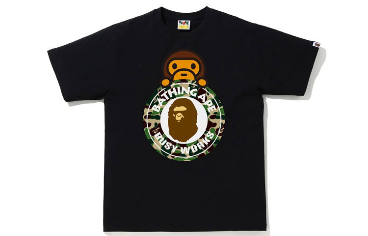 A BATHING APE Bape Abc Camo Milo On Busy Works Tee