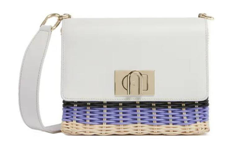 Furla 1927 Collection Cow Leather Shoulder Bag Women's White