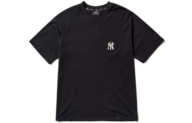 MLB Base Logo T Shirts Unisex Black Crew Neck Moderate Straight Fit