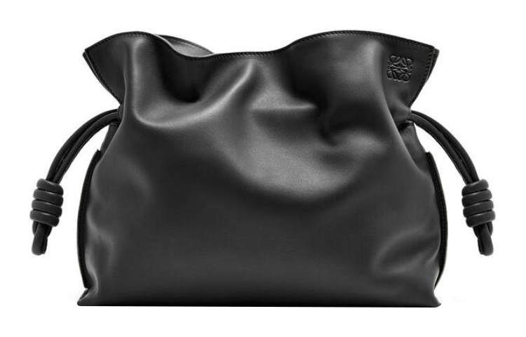 LOEWE Flamenco Nappa Calfskin Crossbody Clutch Medium Women's Black