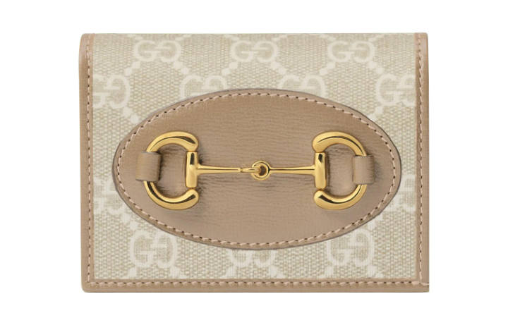 GUCCI GUCCI Canvas Coin Purse Women's Beige & White
