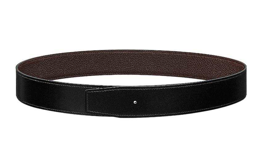 HERMES HERMES Calfskin Leather Belts Men's Width 3.8cm