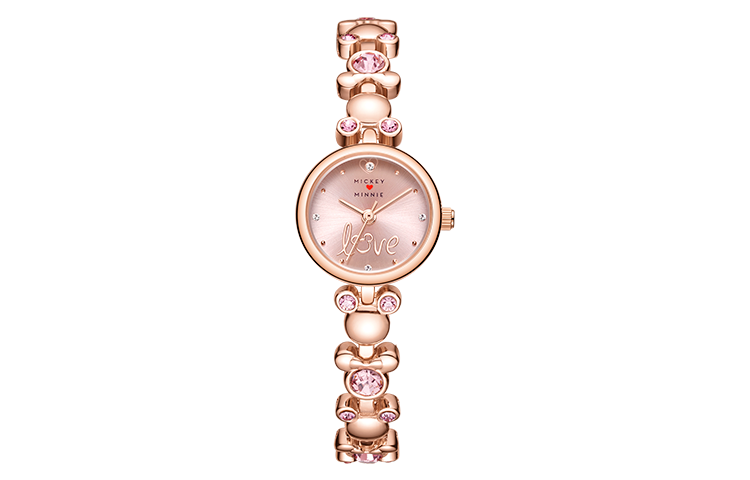 Disney Mickey Mouse Quartz Movement Alloy Strap Watch Women's Watch Pink Watch Dial
