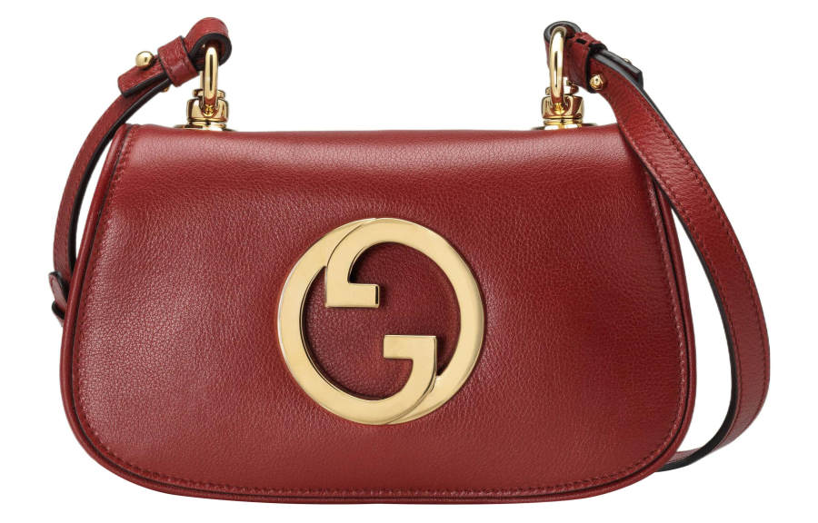 GUCCI Blondie Leather Portable Crossbody Bag, Shoulder Bag Mini Women's Dark Red