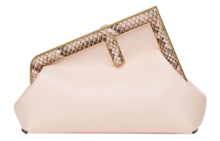 FENDI FENDI Python Skin One Shoulder Crossbody Handheld Small Women's Light Beige