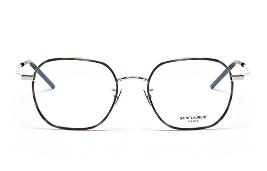 SAINT LAURENT Oval Prescription Glasses Unisex Silver
