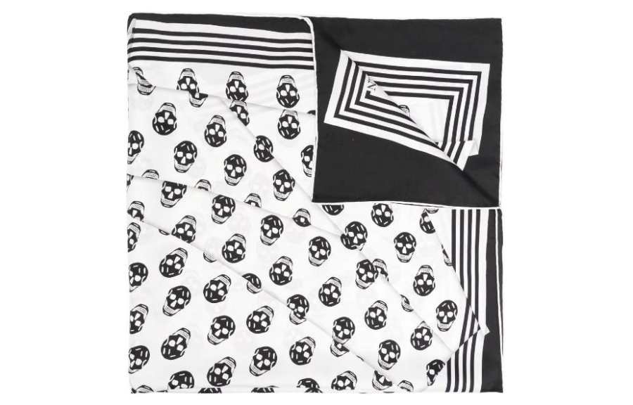 Alexander McQueen Alexander McQueen Biker Skull Crashed Scarf