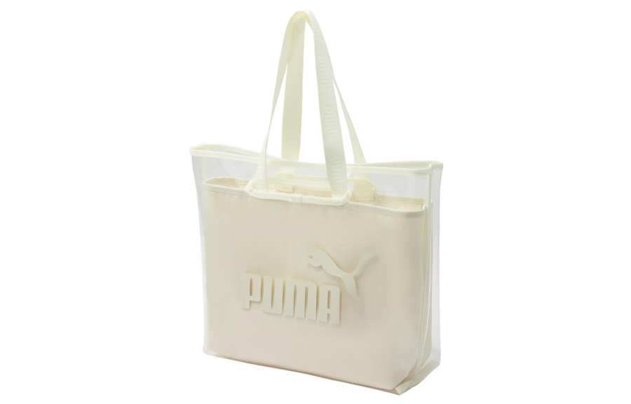 PUMA Polyurethane Tote Bag, Shopping Bag, Handbag, Shoulder Bag Regular Women's Ivory White