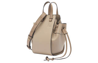 LOEWE Grain Cow Leather Bucket Bag, Handbag, Shoulder Bag, Crossbody Bag Mini Women's Sand