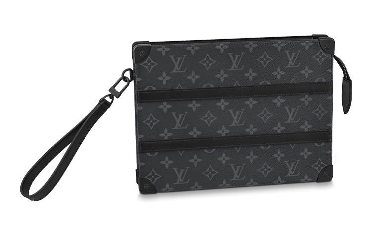 LOUIS VUITTON Trunk Coated Canvas With Cow Leather Clutch Regular Men's Black