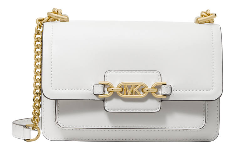 MICHAEL KORS Leather Chain Bag, Small Square Bag, Envelope Bag, Shoulder Bag, Crossbody Bag Women's White