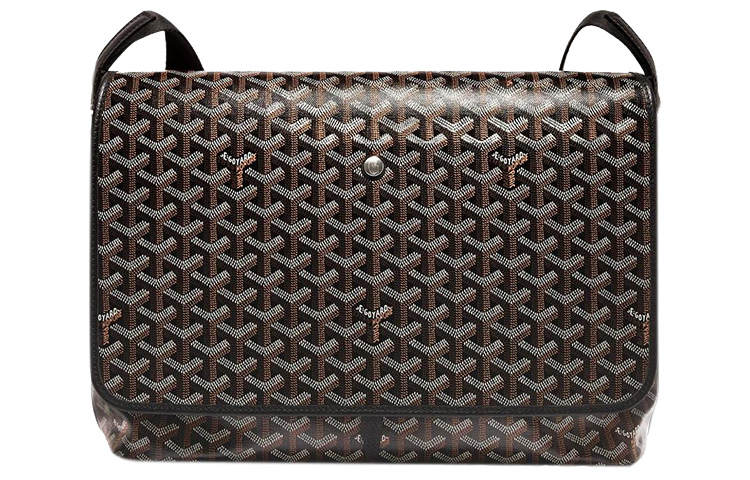 GOYARD CAPETIEN Canvas With Leather Messenger Bag, Shoulder Bag, Crossbody Bag Medium Unisex Black