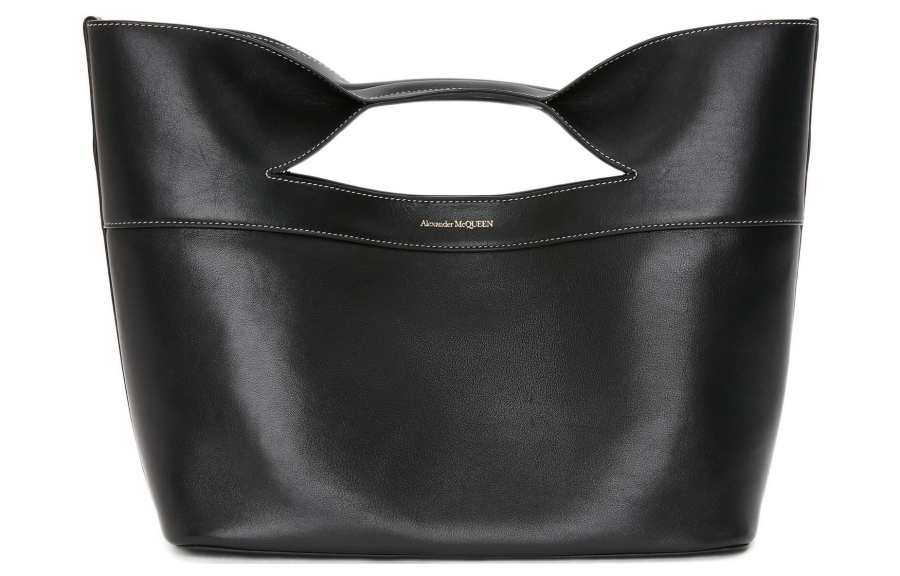 Alexander McQueen The Bow Calfskin Combo Bag, Shoulder Bag, Crossbody Bag Handbag Small Women's Black