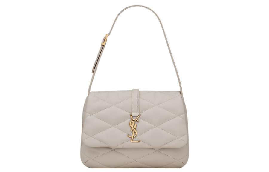 SAINT LAURENT Le 5 A 7 Sheepskin Shoulder Bag Women's White