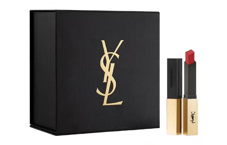 SAINT LAURENT Gold Bar Lipstick Gift Box Sets Matte Easy to Blend Long Lasting Color That Won't Smudge 2.2g