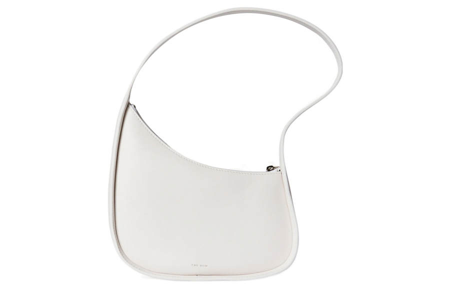 THE ROW Half Moon Smooth Calfskin Shoulder Bag, Pochette Shoulder Bag, Handbag Regular Women's Ivory White