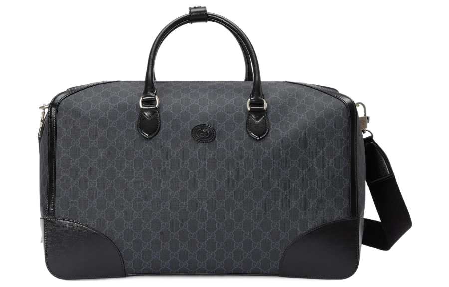 GUCCI Canvas With Leather Travel Bag, Shoulder Bag, Crossbody Bag, Handbag Men's