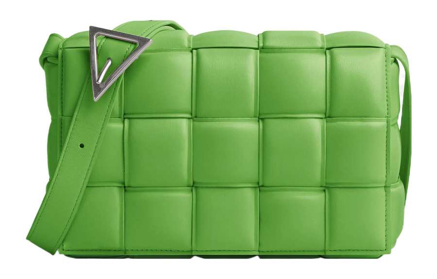 Bottega Veneta Padded Intreccio Cassette Crossbody Bag Acid Green