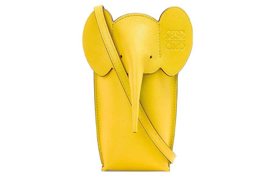 LOEWE Calfskin Crossbody Bag With Cell Phone Pouch Regular Women's Bright Yellow