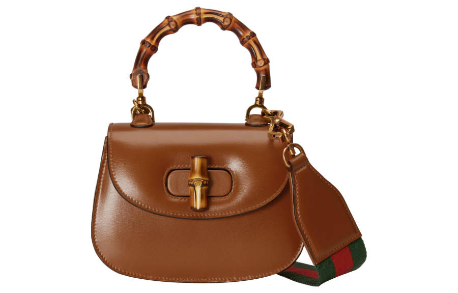 GUCCI Bamboo 1947 Leather Bamboo Bag Handbag, Shoulder Bag Mini Women's Brown
