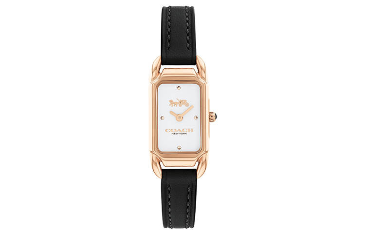 COACH Cadie Wrist Watches Quartz Movement Leather Strap White Dial Women's Watch