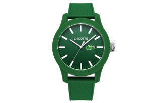 LACOSTE 12.12 Wrist Watches Quartz Movement Resin Strap Green Dial Men's Watches 30m Water Resistant