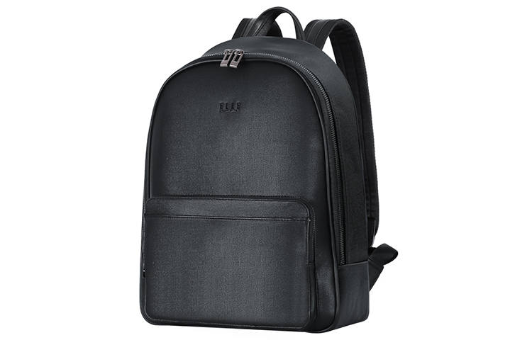 ELLE HOMME Leather Laptop Bag Backpack Unisex Black Gray