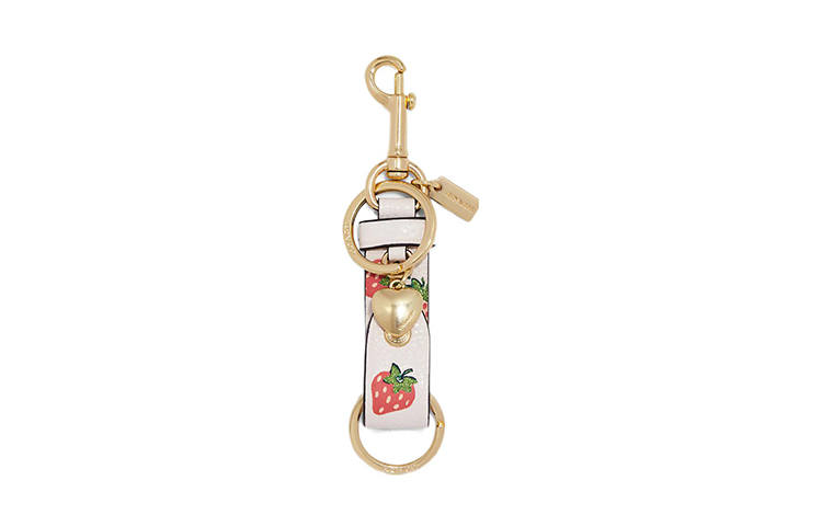 COACH COACH Leather Bag Charm Keychain Bag Accessory Women's White