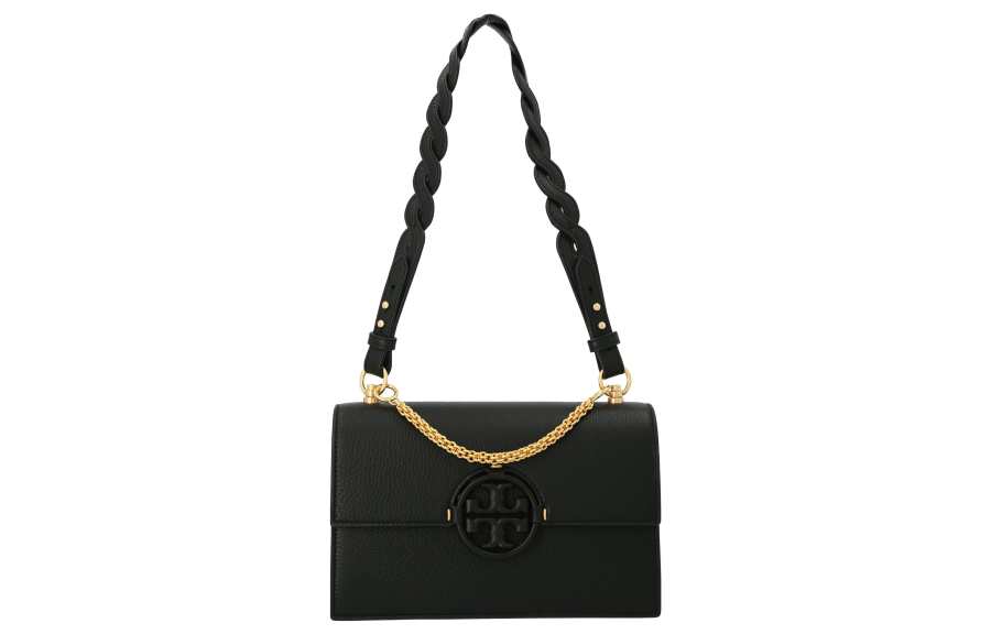 TORY BURCH Miller Leather Handbag, Shoulder Bag, Crossbody Bag Women's Black