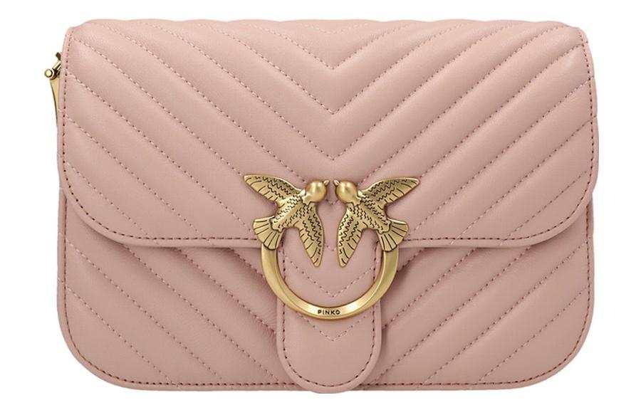 PINKO Sheepskin Shoulder Bag Women's Pink