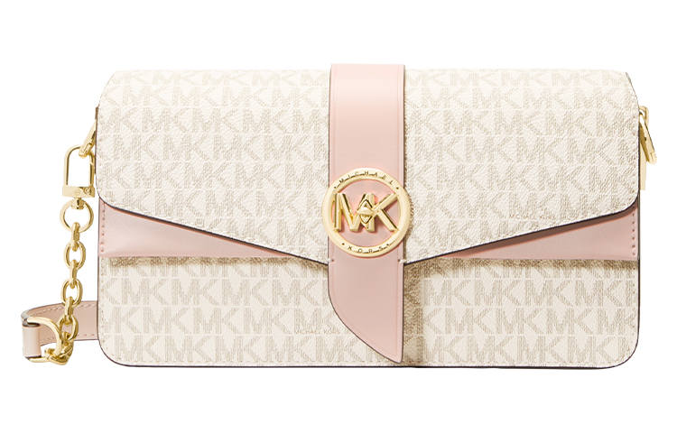 MICHAEL KORS Artificial Leather Shoulder Bag Medium Women's Vanilla White & Nude Pink