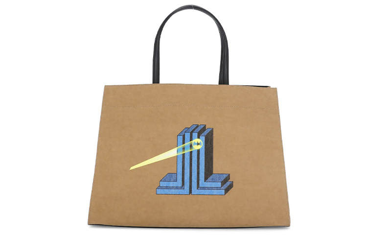 Lanvin Lanvin × Dc Comics Batman Collaboration Lanvin X Batman Leather Controller With Paper Handbag Men's Light Umber