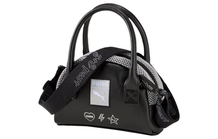 PUMA Polyurethane Handbag, Shoulder Bag, Crossbody Bag Mini Women's Pure Black
