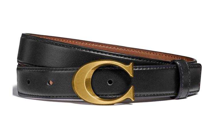COACH COACH Leather Belts Women's Black Width 2.5cm