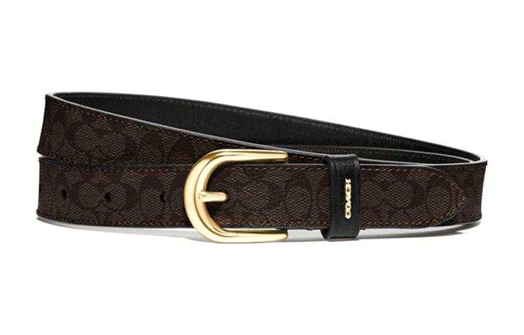 COACH Women's Harness Buckle Belt Chestnut Black/25mm