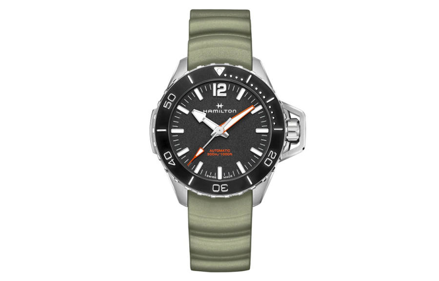 Hamilton HAMILTON Khaki Marine Collection Automatic Mechanical Movement Men's Watches Watch 46mm Black Dial Rubber Strap