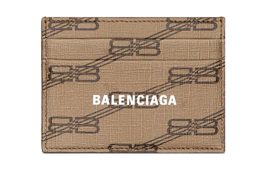 Balenciaga Coated Canvas Card Holder Card Holder Women's Beige/Brown