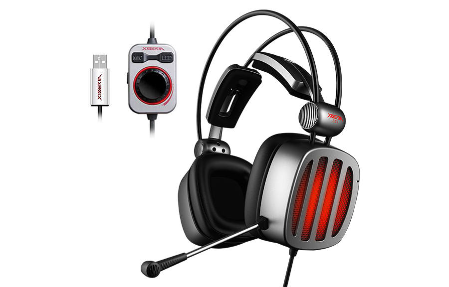 XIBERIA S21 Collection Gaming Esports Headset, USB 7.1 Surround Sound, Precision Audio Positioning, Desktop Computer