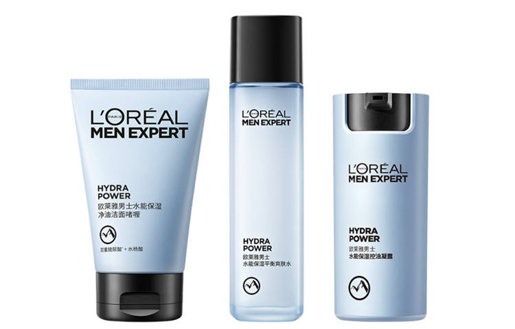 L'OREAL L'Oréal Men's Water Hydrating Skincare Sets Hydrating, Oil Control, Refreshing Cleanser 100ml+Toner 130ml+Gel 50ml