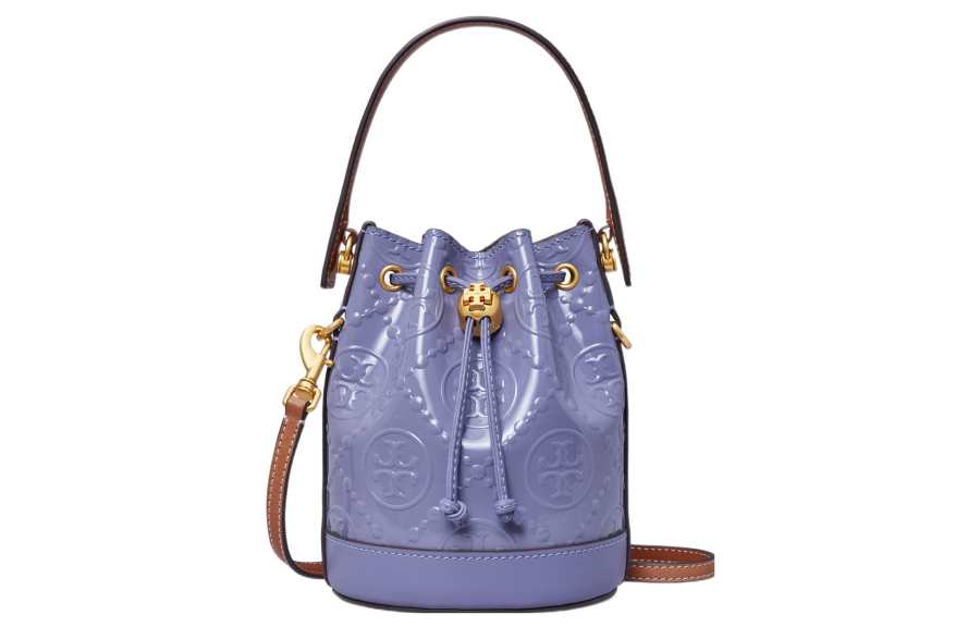 TORY BURCH T Monogram Patent Leather Shoulder Bag, Crossbody Bag, Handbag Mini Women's Dark Lotus Purple